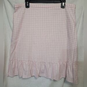 Draper James RSVP Pink Gingham Skirt Size 16 Powder Pink